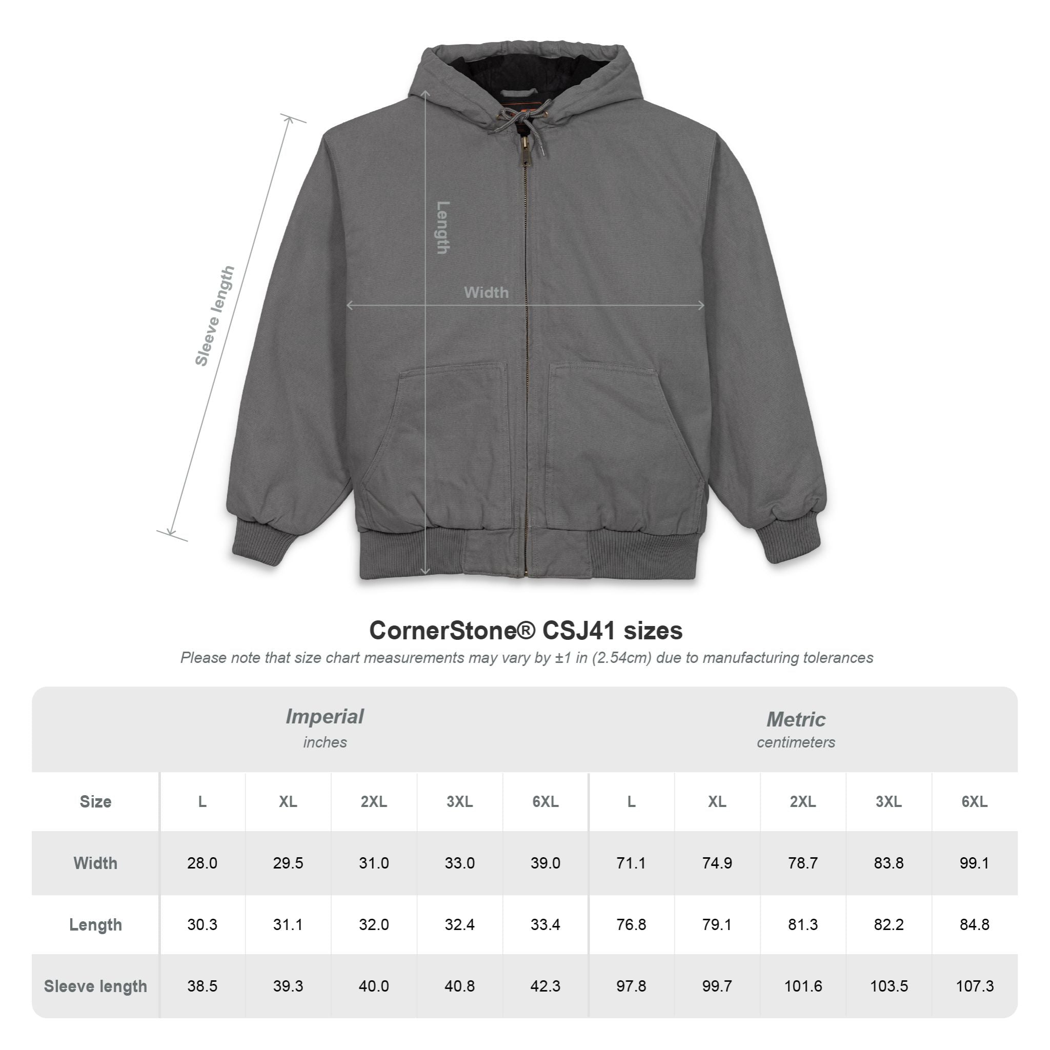 CornerStone® Cloth Hooded Work Jacket (Embroidery)